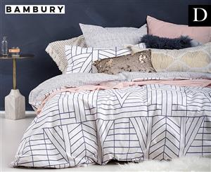 Bambury Quartz Double Bed Quilt Cover Set - Slate/Geo