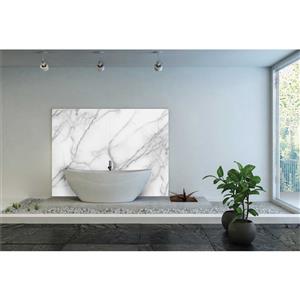 Bellessi 445 x 1200 x 4mm Motiv Polymer Bathroom Panel - Grecian Marble