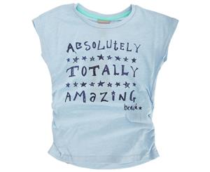 Bench Childrens Girls Felt Tip Short Sleeve Printed T-Shirt (Blue) - SHIRT292