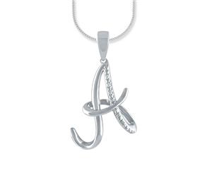 Bevilles Sterling Silver Diamond Initial Necklace