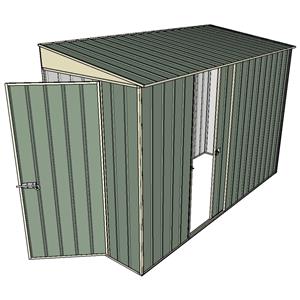 Build-A-Shed 1.2 x 3.0 x 2.0m Zinc Skillion Single Sliding Side Door Shed - Green