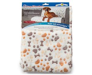 Cushy Pets 75x100cm Fleece Dog Blanket - White