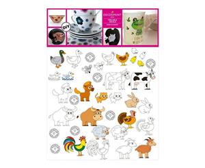 Decorprint Peelable Decals 7.75 inch X7.75 inch Colouring Farm