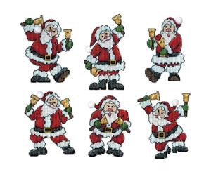 Design Works Plastic Canvas Ornament Kit 3 inchX4 inch Set Of 6 - Santa with Bells (14 Count)