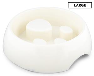 Dudley's World Of Pets Large Slow Feeder Pet Bowl - Cream