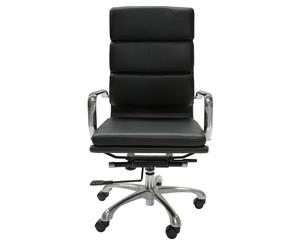 Eames Inspired High Back Soft Pad Executive Desk / Office Chair - Black