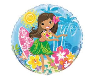 Hula Beach Party 45cm Foil Balloon Packaged