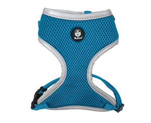 Huskimo Large Bells Beach Blue EasyFit Mesh Harness for Dogs