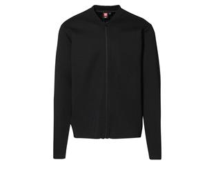 Id Mens Fitted Full Zip Knitted Cardigan (Black) - ID396