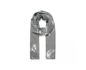 Intrigue Womens/Ladies Leafy Metallic Print Scarf (Grey/Silver) - JW187