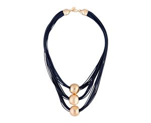 Lovisa Midnight Navy Gold Ball Trio Necklace