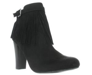 MG35 Persia Fringe Ankle Boots Black