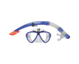 Mirage Camera Pro Silicone Adult Mask & Snorkel Set - Blue