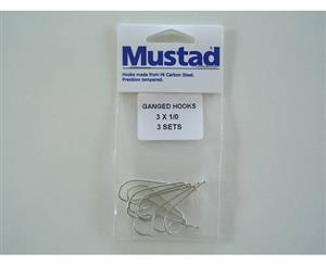 Mustad Pre-Rigged Gang Hooks 1/0 3 Hooks 3 Sets Kirby