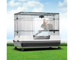 New Metal Rabbit Cage Hutch Cat Ferret Guinea Pigs House Small Animal Home w/Wheel