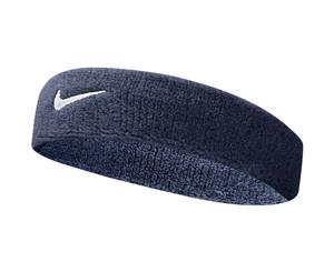 Nike Mens Swoosh Stretchy Cotton Workout Sweat Headband - ObsidianWhite