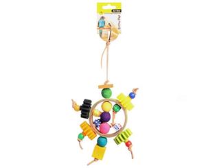 Paper Rings With Wooden And Plastic Beads 27cm Bird Toy (Avi One)