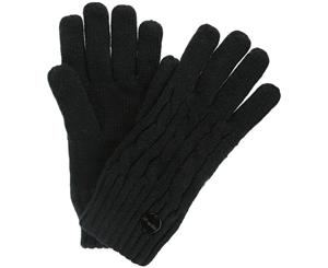 Regatta Womens/Ladies Multimix II Cable Knit Winter Walking Gloves - Black