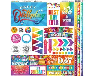 Reminisce Elements Cardstock Stickers 12in X 12in - Birthday Bash