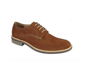 Roamers Mens Derby Suede Leather Laced Shoe (Tan) - DF1770