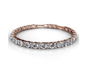 Sirius Brilliance Tennis Bracelet Embellished with Swarovski crystals-Rose Gold/Clear