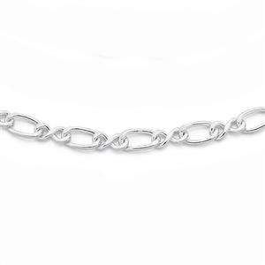 Sterling Silver 19cm Infinity Figaro Bracelet