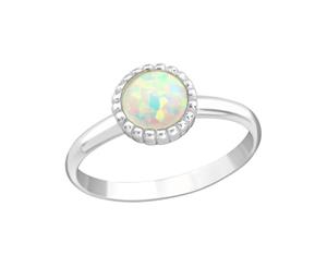 Sterling Silver White Opal Midi Ring