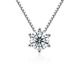 Tizz 6 Point Necklace-White Gold/Clear