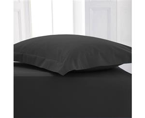 1000TC Pure Cotton Tailored Pillowcases Pair BLACK