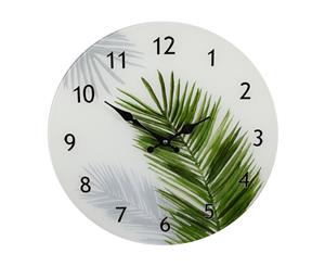 1pce 38cm Glass Leaf Design Clock - Green