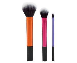 3 Piece Travel Brush Set Professional Fiber Makeup Brush Multi Task Brush