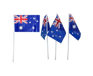 8x Australia Day Small Wavers Hand Held Aussie Australian Flag On Stick