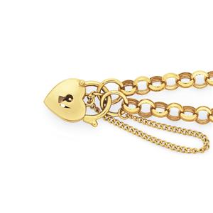 9ct Gold 19cm Belcher Padlock Bracelet