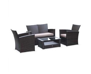 ASTI 4 Seater Outdoor Lounge Set | Exists in 4 COLOURS - Brown/Brown