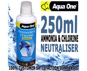 Aqua One Aquarium Water Ammonia Chlorine Metal Neutraliser 150ml 250ml 500ml 2L