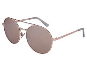 Aspect Fashion Round Aviator Sunglasses - Gold/Silver Mirror