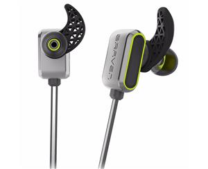 BRAVEN FLYE SPORT REFLECT WIRELESS WATER-RESISTANT EARBUDS - SILVER/GREEN