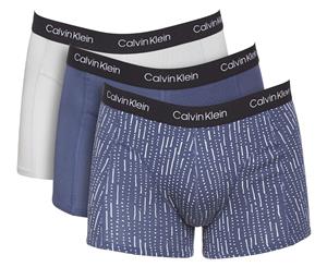 Calvin Klein Men's Axis Cotton Stretch Trunk 3-Pack - Dark Denim/Trickle Dot Print