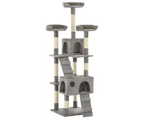 Cat Tree with Sisal Scratching Posts 170cm Grey Condo House Play Tower