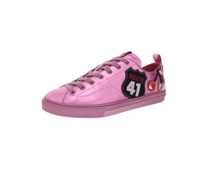 Coach Womens Cherry Patches Leather Skate Fashion Sneakers