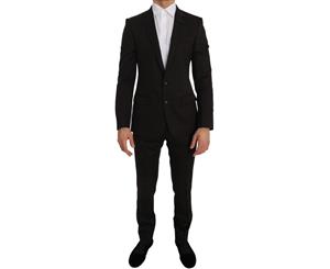 Dolce & Gabbana Brown Wool Crystal Bee Slim Fit Martini