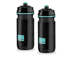 Elite Bianchi Loli Water Bottles  600ml Black Square Design (2 Pack)