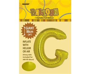 Gold G Alphabet Foil Balloon 86cm