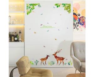 Green Deer Sand Decals Wall Sticker (Size 132cm x 85cm)