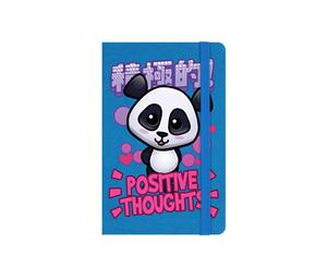 Handa Panda Positive Thoughts A6 Hard Cover Notebook (Blue) - GR568