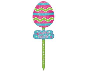 Happy Easter Egg Lawn Sign MDF Glittered