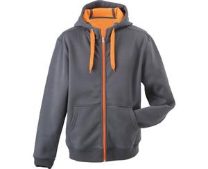 James And Nicholson Womens/Ladies Doubleface Jacket (Carbon Grey/Orange) - FU209