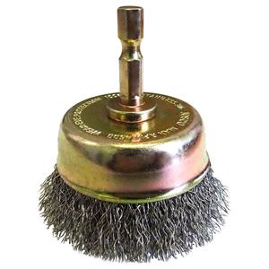 Josco 63mm 1/4 Hex Mounted Crimp Cup Wire Brush