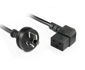 Konix 2M Wall to Right Angle C19 Power Cord With 15A Plug