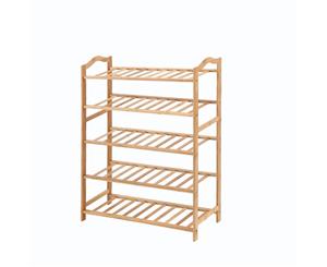 Levede Bamboo Shoe Rack Storage Wooden Organizer Shelf Stand 5 Tiers Layers 70cm